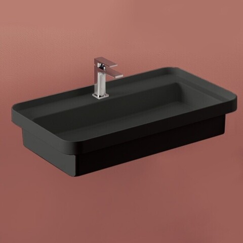 ArtCeram Fuori Scala TFL035 17 00 Раковина встраиваемая, 80.5x45.5, цвет: чёрный