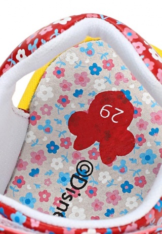 Босоножки Минни Маус (Minnie Mouse) на липучке открытые для девочек, цвет красный желтый