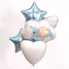 Шар Аг 19''/48 см, Сердце, Белый блеск, 1 шт.