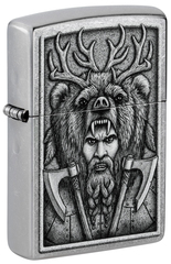 Фото Зажигалка ZIPPO Barbarian Design с покрытием Street Chrome, латунь/сталь, серебристая