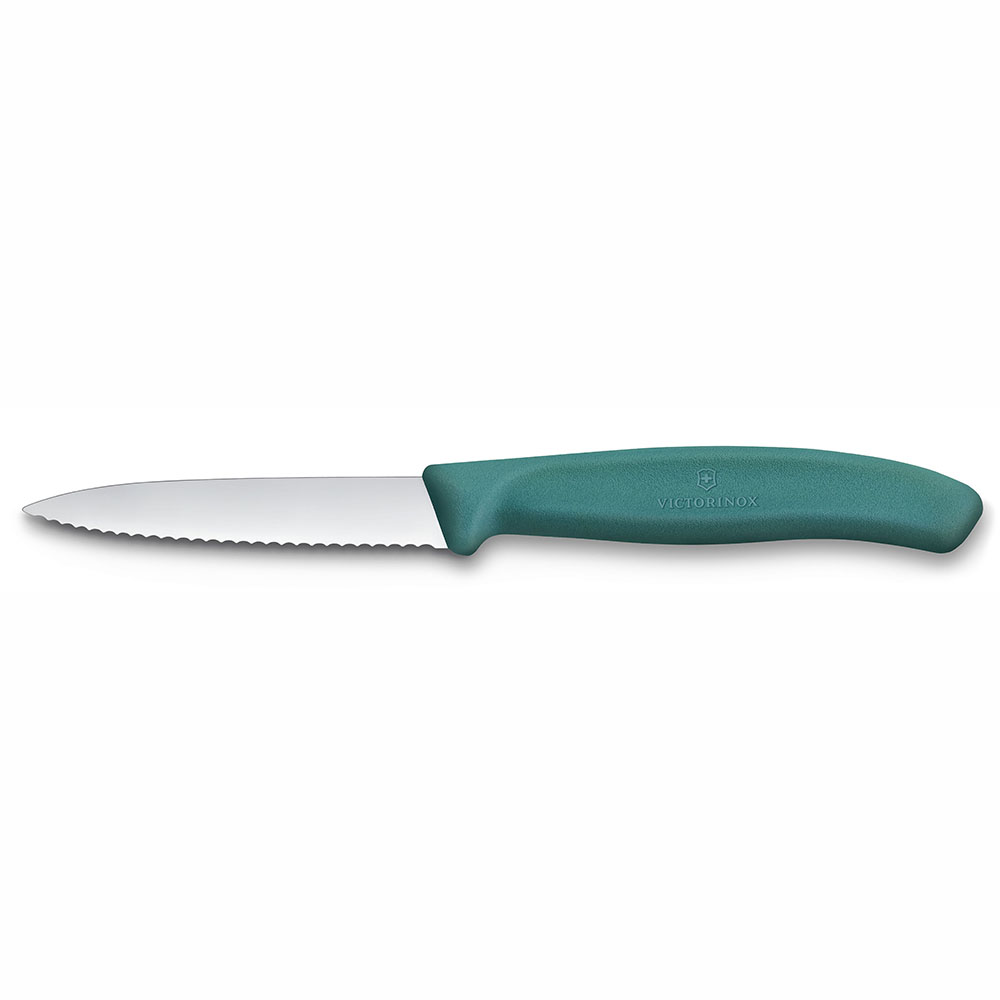 Нож для овощей серрейтор Victorinox Swiss Classic 8 см, нержавеющая сталь, рукоять пластик, зеленый