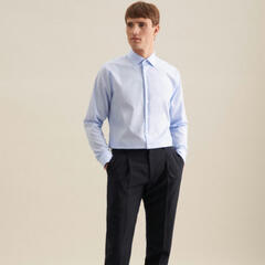 Сорочка мужская Seidensticker Slim Fit 01.675198-14 из поплина голубая