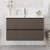 BelBagno UNO-1000-2C-SO-СO База под раковину подвесная с фрезерованными ручками по всей длине фасада с двумя выкатн. ящ., Бежевый матовый, 1000x455x608