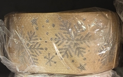 Тесьма жаккард с метанитом, ш. 6,5 см, бежевый