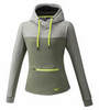 Mizuno Athletic Hoody утепленная толстовка женская серая - 1