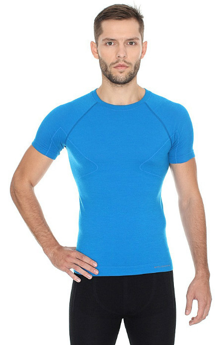 Термобелье мужское Brubeck Active Wool термофутболка голубая - 5