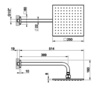 Gessi Rilievo 59158#726 Верхний душ 250х250 мм., с настенным держателем 389 мм., цвет Warm Bronze Br. PVD