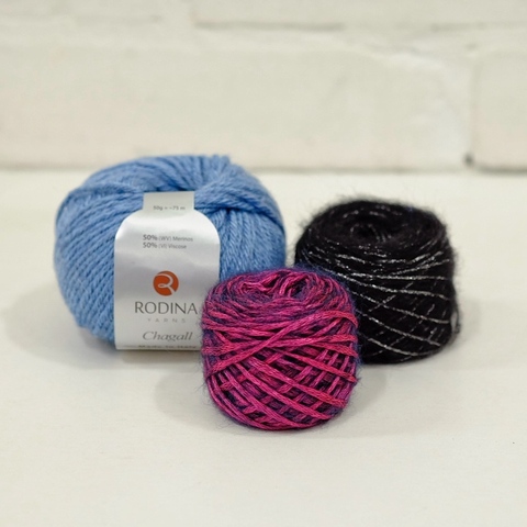Набор материалов к МК Жук в технике Puff Color Knitting