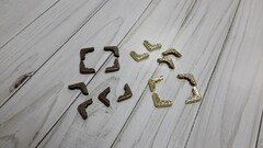 Уголки металлические, Золотые, размеры 15*15*3 мм, для альбома, скрапбукинга. Набор 16 шт.