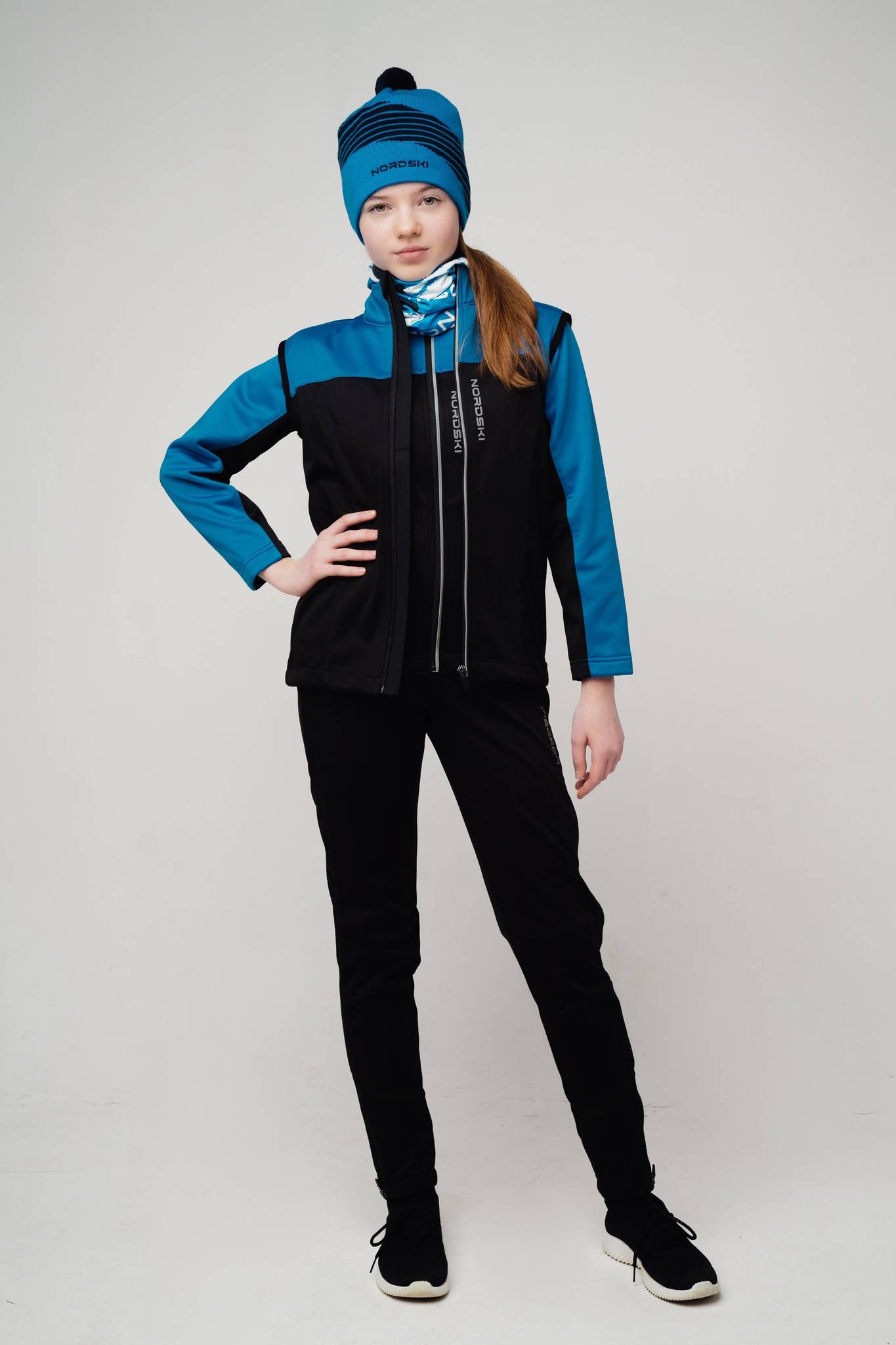 Nordski Jr Active Base детский беговой костюм blue-black
