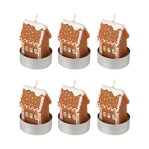 Фото: Набор декоративных свечей gingerbread houses из коллекции new year essential, 6 шт. - основной вид