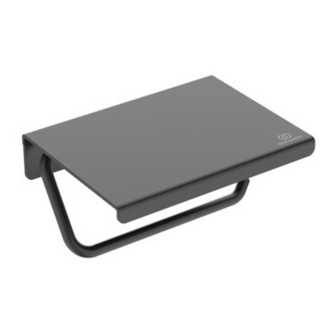 Ideal Standard Alu+ BD592XG Держатель для туалетной бумаги с крышкой, с крепежом, черный