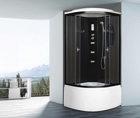 Душевая кабина Niagara Ultra NG-211-01N (90х90х220) высокий поддон(48см),черный,стекло тонированное