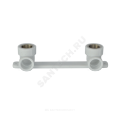 Планка PP-R монтажная белая Дн 25х3/4" ВР под смеситель с водорозетками PRO VALFEX 10124325-PRO