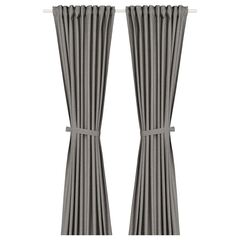 Комплект штор IKEA LENDA (ЛЕНДА), Темно-серый, 140x250 см, 2 шт