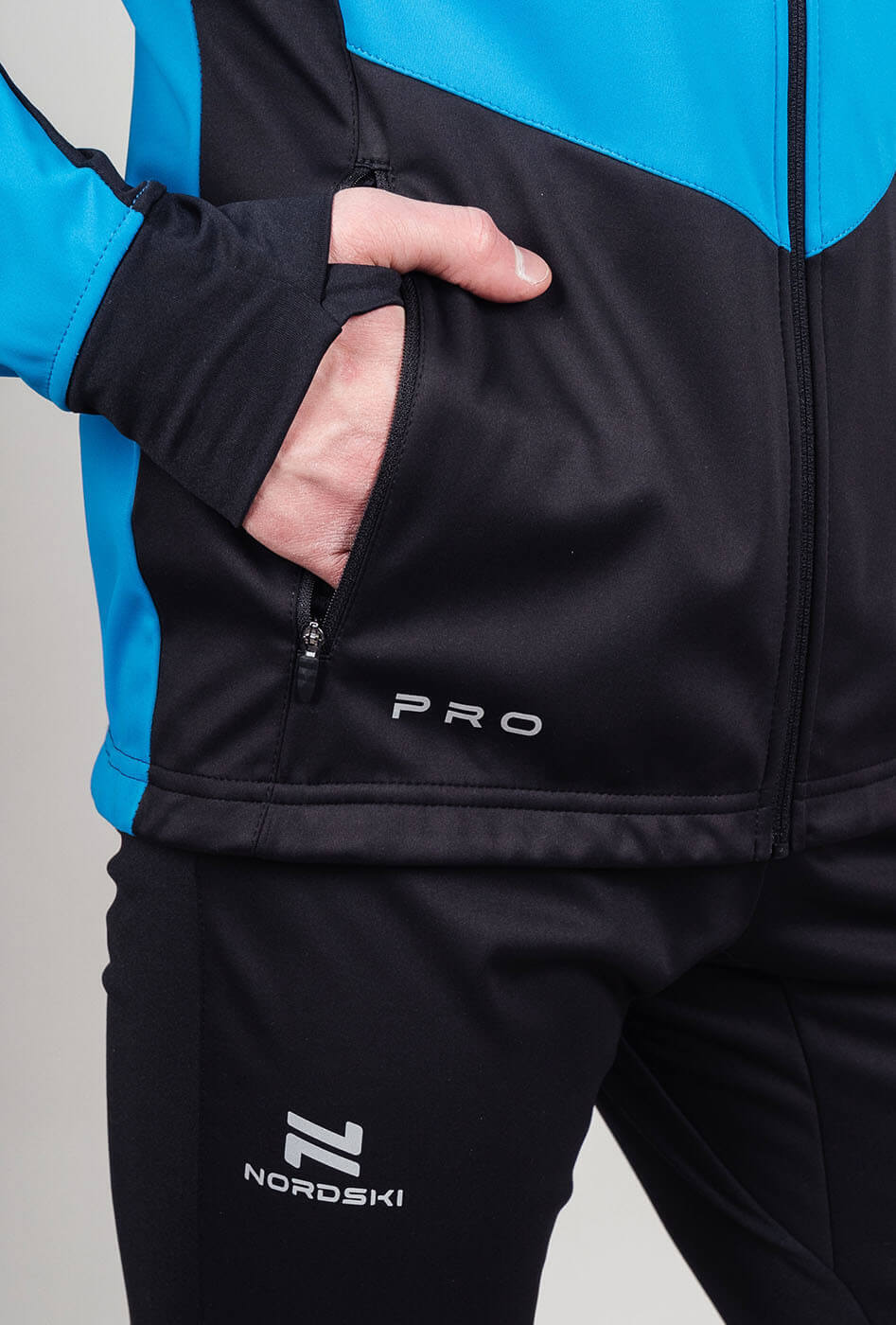 Мужской тренировочный лыжный костюм Nordski Pro light blue-black - 11