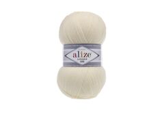 ALIZE "LANAGOLD 800", 49% шерсть, 51% акрил, 100 гр, 800 м, 01 кремовый