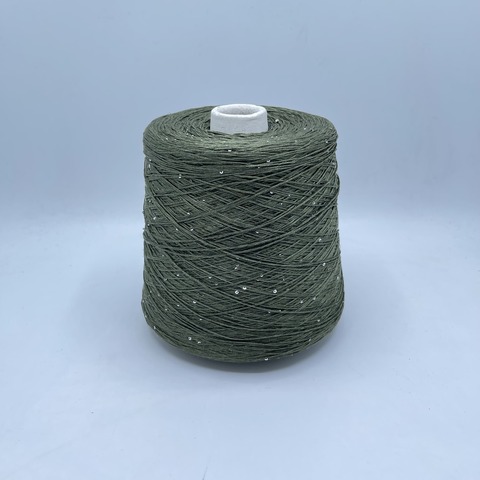 Luxury Selection by RiGo (пр.Италия), art- Prestige, 400 м/100гр, 97% Шелк 3%Полиэстер(пайетка) ,цвет-Зеленый,арт.24141