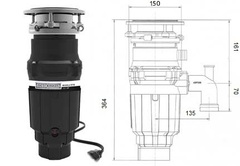 Измельчитель пищевых отходов бытовой Bone Crusher BC 610