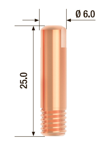 FUBAG Контактный наконечник M6х25 мм ECU D=0.6 мм (10 шт.)