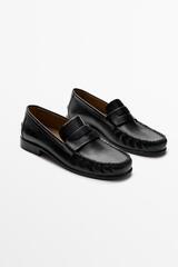 Massimo Dutti Кожаные лоферы, черный