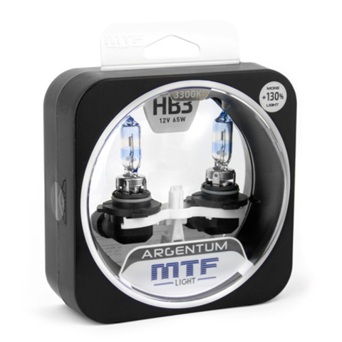Галогенные автолампы MTF Light серия ARGENTUM +130% HB3(9005), 12V, 65W