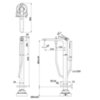 TOTO ZA TBP03301R Смеситель для ванны напольный 130x550x934мм с ручным душем, цвет хром