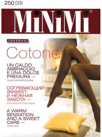 Тёплые колготки с хлопком Cotone 250 Minimi