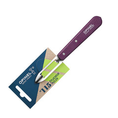 Фото Нож для чистки овощей Opinel №115, деревянная рукоять, нержавеющая сталь, сливовый, блистер