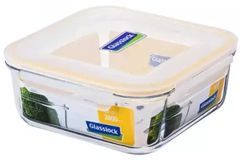 Контейнер Glasslock MCSB-260 (2450ml, квадратный, оранжевый силикон)