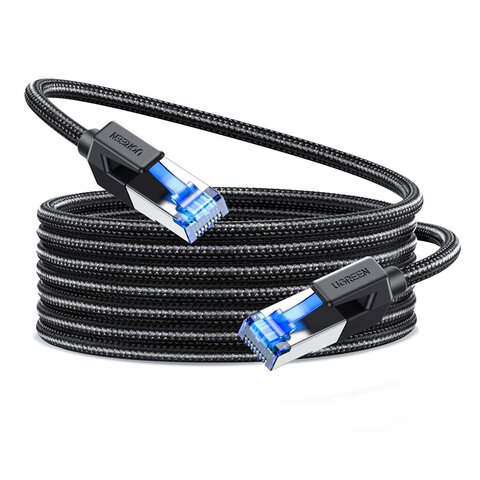 Кабель UGREEN NW153 (30800) Cat8 CLASSⅠF/FTP Round Ethernet Cable With Braid, 20м, черный