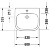 Duravit D-Code 23126000002 Раковина с перел., с 1 отв. под смес., 600x550мм, цвет: Белый