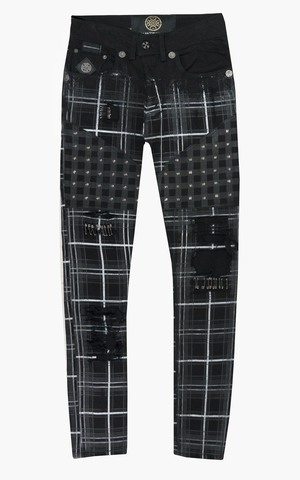 The Saints Sinphony | Джинсы мужские PLAID BLACK GREY SG371 перед