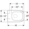 Geberit Smyle Square 500.379.01.1 Подвесной унитаз, с укороченным вылетом, закрытая форма, Rimfree