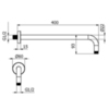 Plumberia Selection IXO SAT3130RS Кронштейн для верхнего душа 40см., цвет: брашированая медь