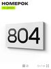 Номер на дверь 804, табличка на дверь для офиса, квартиры, кабинета, аудитории, склада, белая 120х70 мм, Айдентика Технолоджи