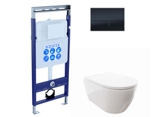 Aquatek SET Aquatek ПОЛАРИС-055 SET Aquatek ПОЛАРИС-055 (рама Aquatek INS-0000010 + унитаз ПОЛАРИС AQ0700-00 с тонким сиденьем soft-close + панель KDI-0000055) фото