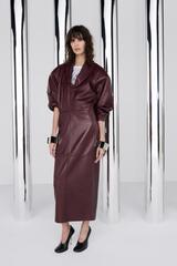 ZARA X BAISI GUADAGNINO КОЖАНОЕ ПЛАТЬЕ, ВИННЫЙ