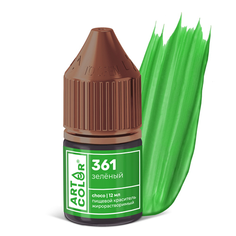 Зеленый (Art Color choco) Гелевый жирорастворимый краситель, 12мл