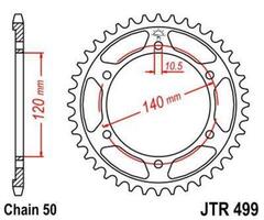 Звезда JT ведомая JTR499.52 зуб ZZR 400 -1 ZZR400 - 2