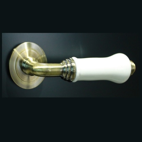 Ручка раздельная ALEMAR A7275-73 BCF/CREAM CERAMIC кофе глянец/беж.керамика