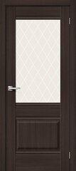 Дверь Прима-3 / Цвет Wenge Veralinga / Стекло White Сrystal / Двери Браво