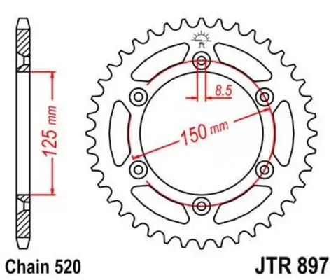 Звезда ведомая JTR897 43SC