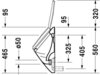 Duravit Caro 836300000 Писсуар настенный, подвод воды-сзади, крепления в комплекте, цвет-белый, модель для крышки, подача воды и слив скрыты