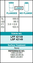 Гильза блока цилиндров TEIKIN LSF42149 (4шт/упак) не хонингованная