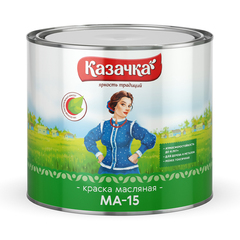 Краска масляная МА-15 Казачка, глянцевая, 1,9 кг, белая---