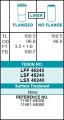 Гильза блока цилиндров TEIKIN LSF46240 (4шт/упак) не хонингованная