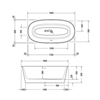 Duravit White Tulip 700469000000000 Ванна акриловая 1800х900хh630 мм , отдельност., с бесш.панелью и рамой, с 2 накл для спины, со спец сливом и переливом, цвет белый