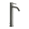 Gessi 316 54404#239 Смеситель для раковины на 1 отверстие, высокий, h=305мм, с донным клапаном, излив 123мм, цвет: steel brushed