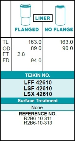 Гильза блока цилиндров TEIKIN LFF42610 (4шт/упак) хонингованная